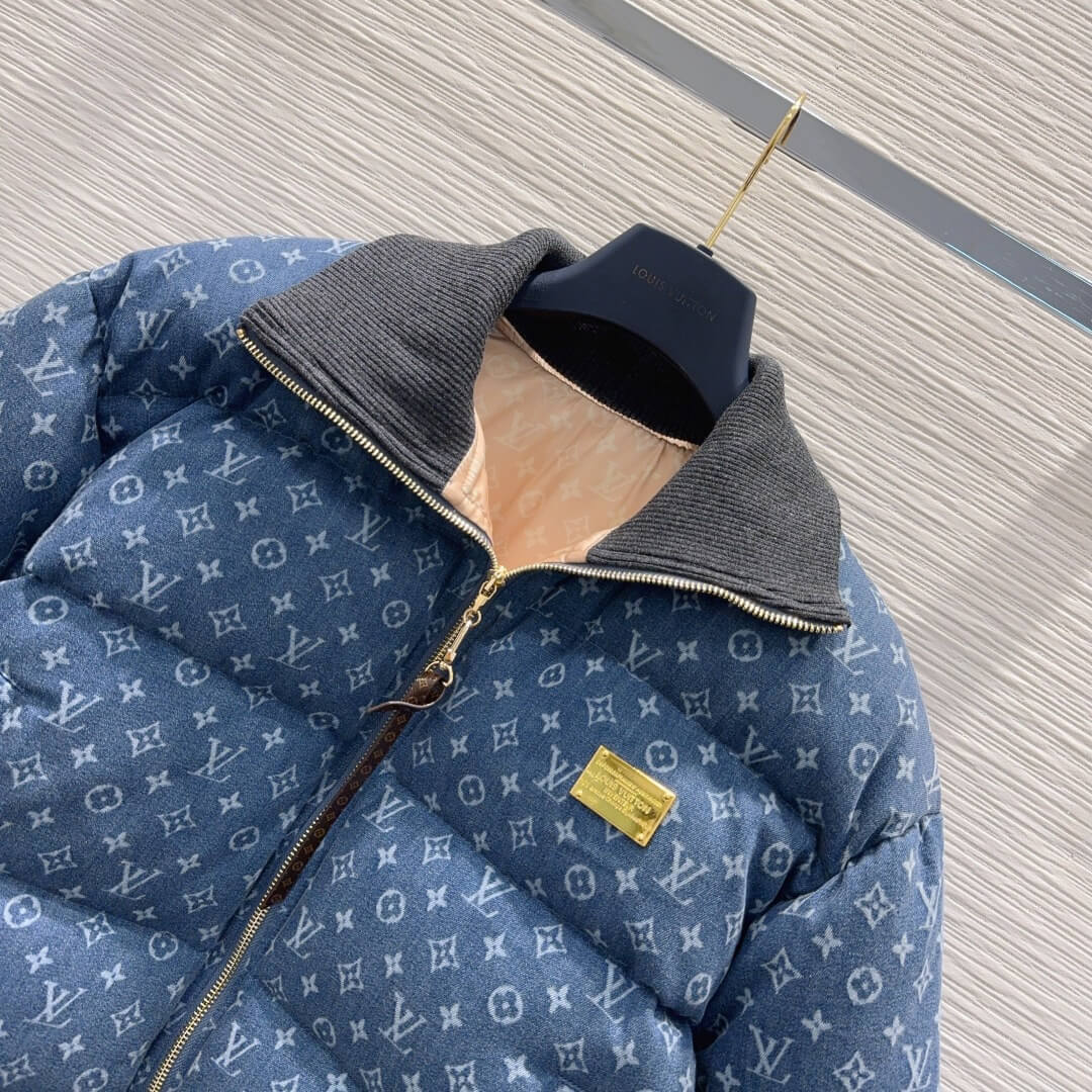 Louis Vuitton Monogram Down Jacket- Blue - Image 4