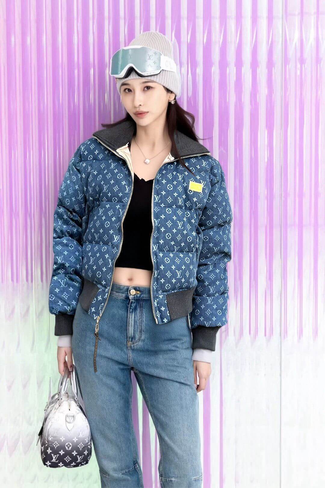 Louis Vuitton Monogram Down Jacket- Blue - Image 9