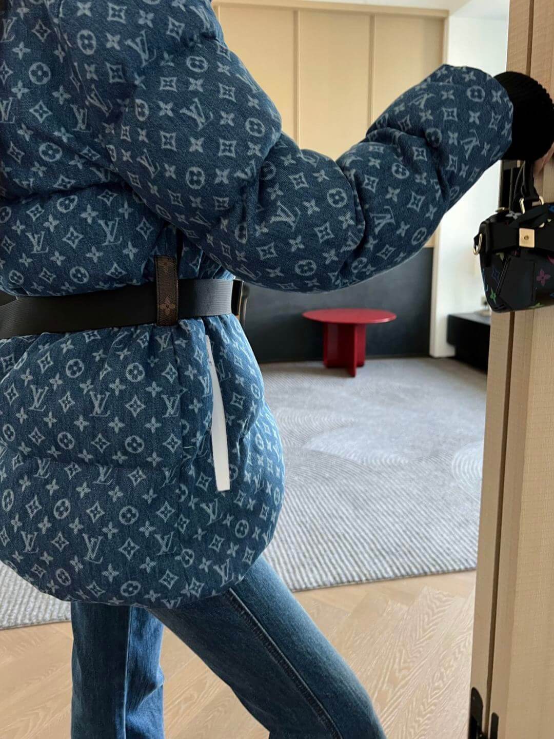 Louis Vuitton Monogram Quilted Women's Down Jacket- Blue - Image 12