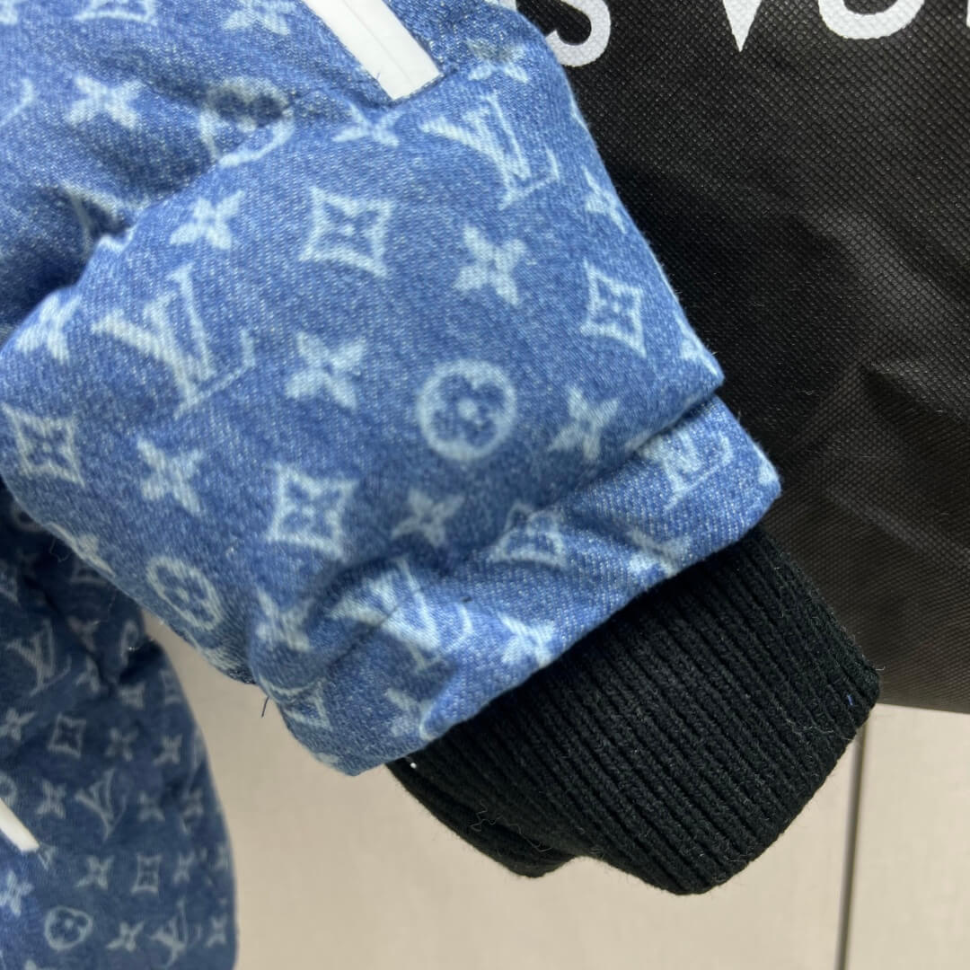 Louis Vuitton Monogram Quilted Women's Down Jacket- Blue - Image 6