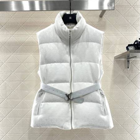 Louis Vuitton Monogram puffer Women's Down Vest- White