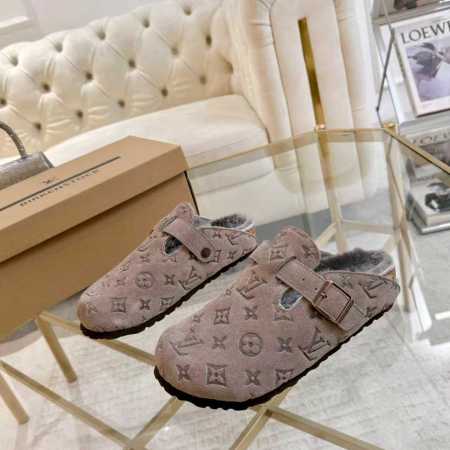 Louis Vuitton Taupe Grey LV Cosy Flat Comfort Clog