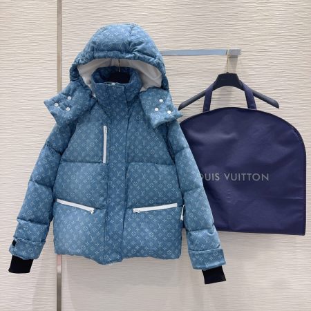 Louis Vuitton's Denim-Effect Monogram Ski Jacket- Blue