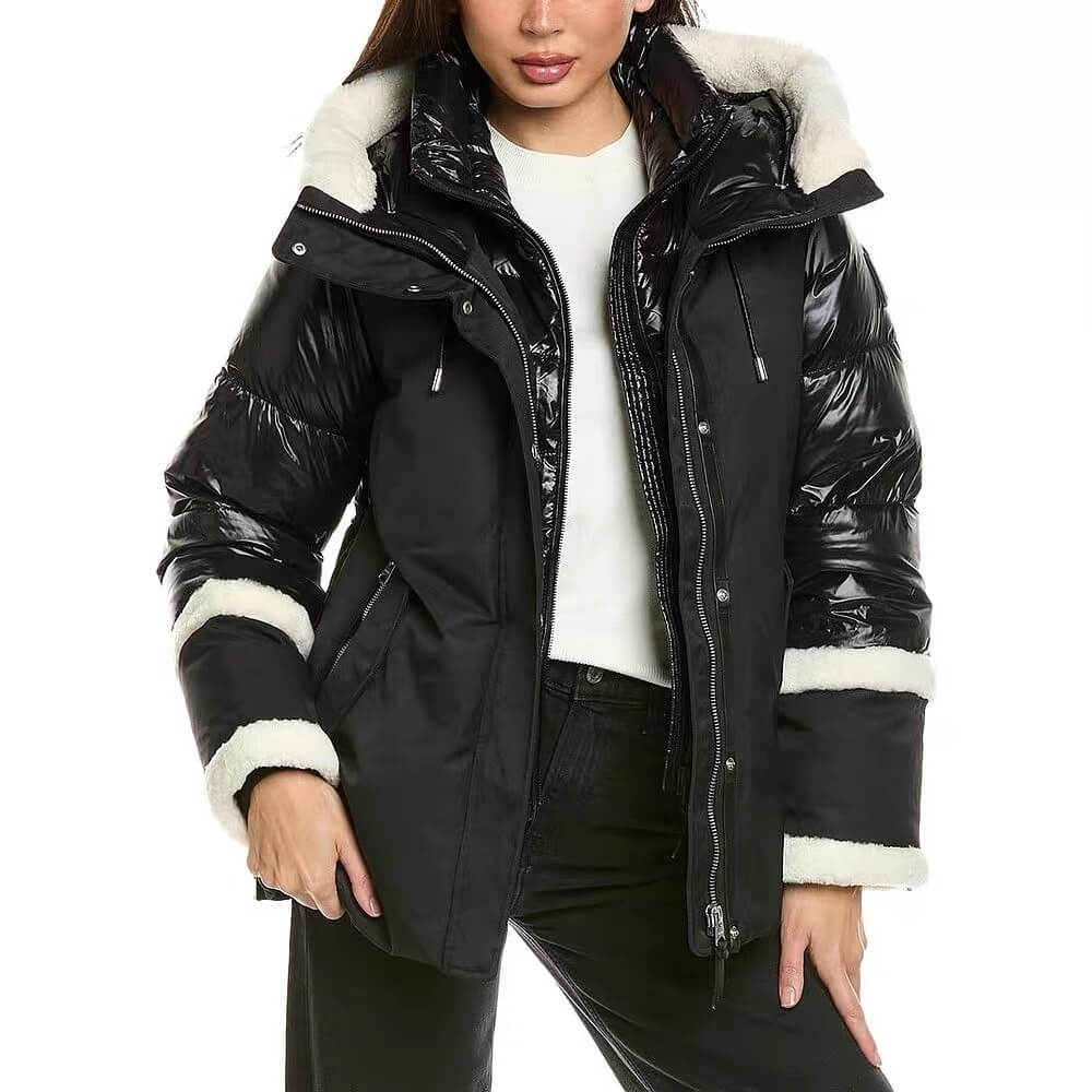 Mackage Cyrah Shearling Puffer women's down jacket- Black - Image 14