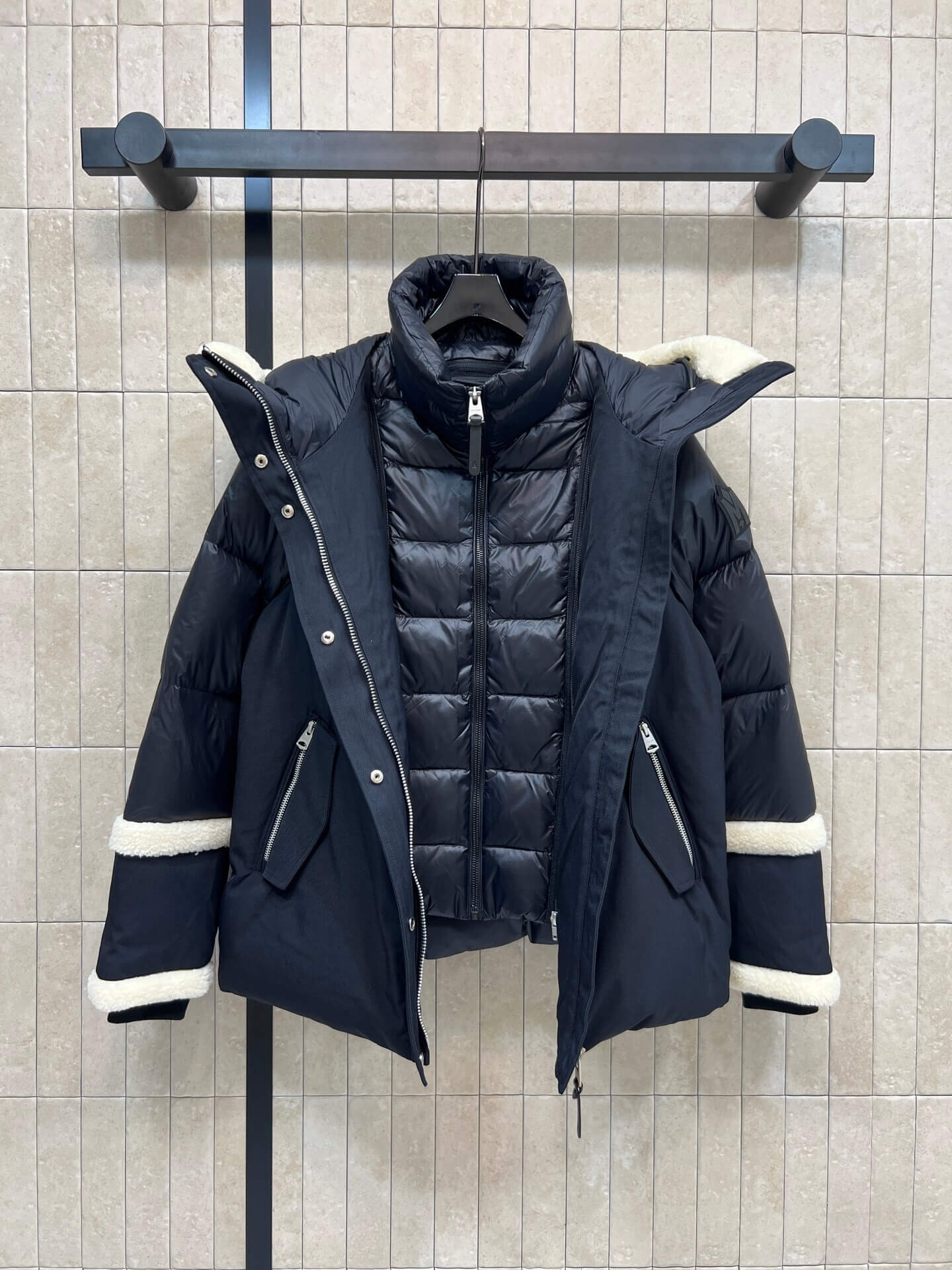 Mackage Cyrah Shearling Puffer women's down jacket- Black - Image 3