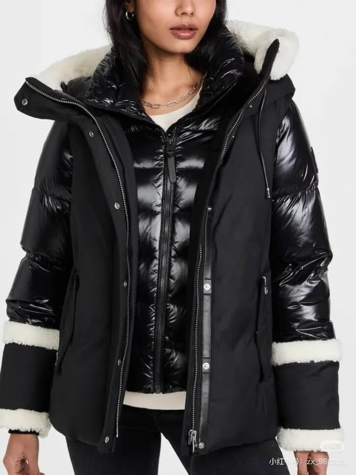 Mackage Cyrah Shearling Puffer women's down jacket- Black - Image 10