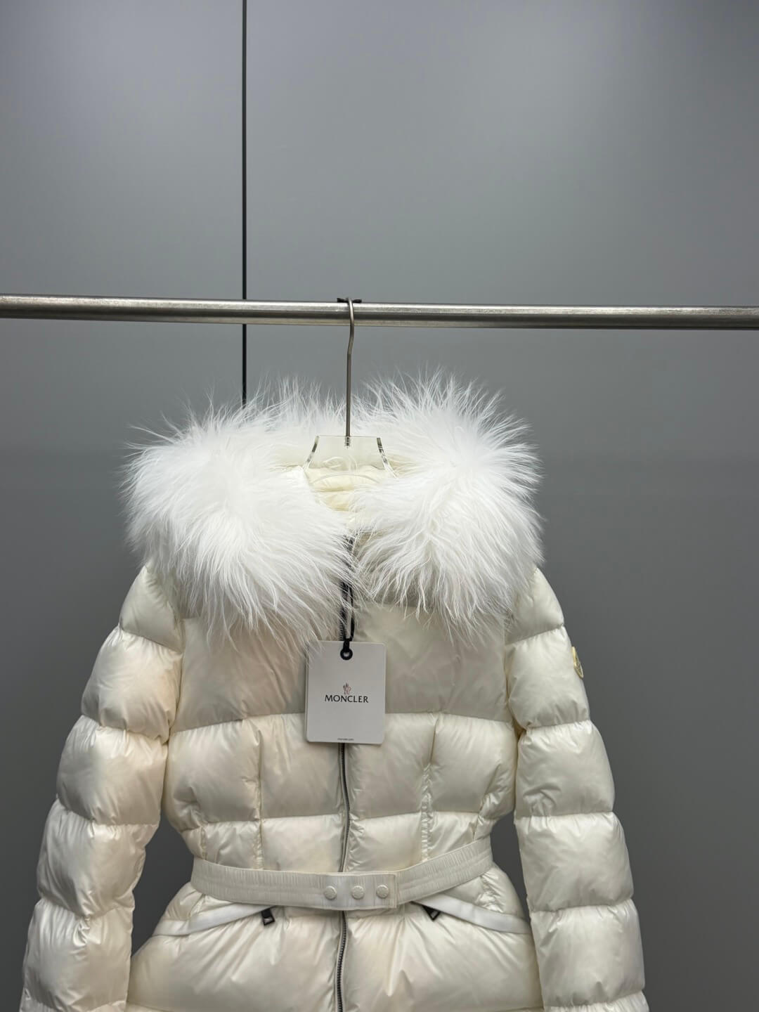Moncler Boed Wool Collar Down Jacket- White - Image 2