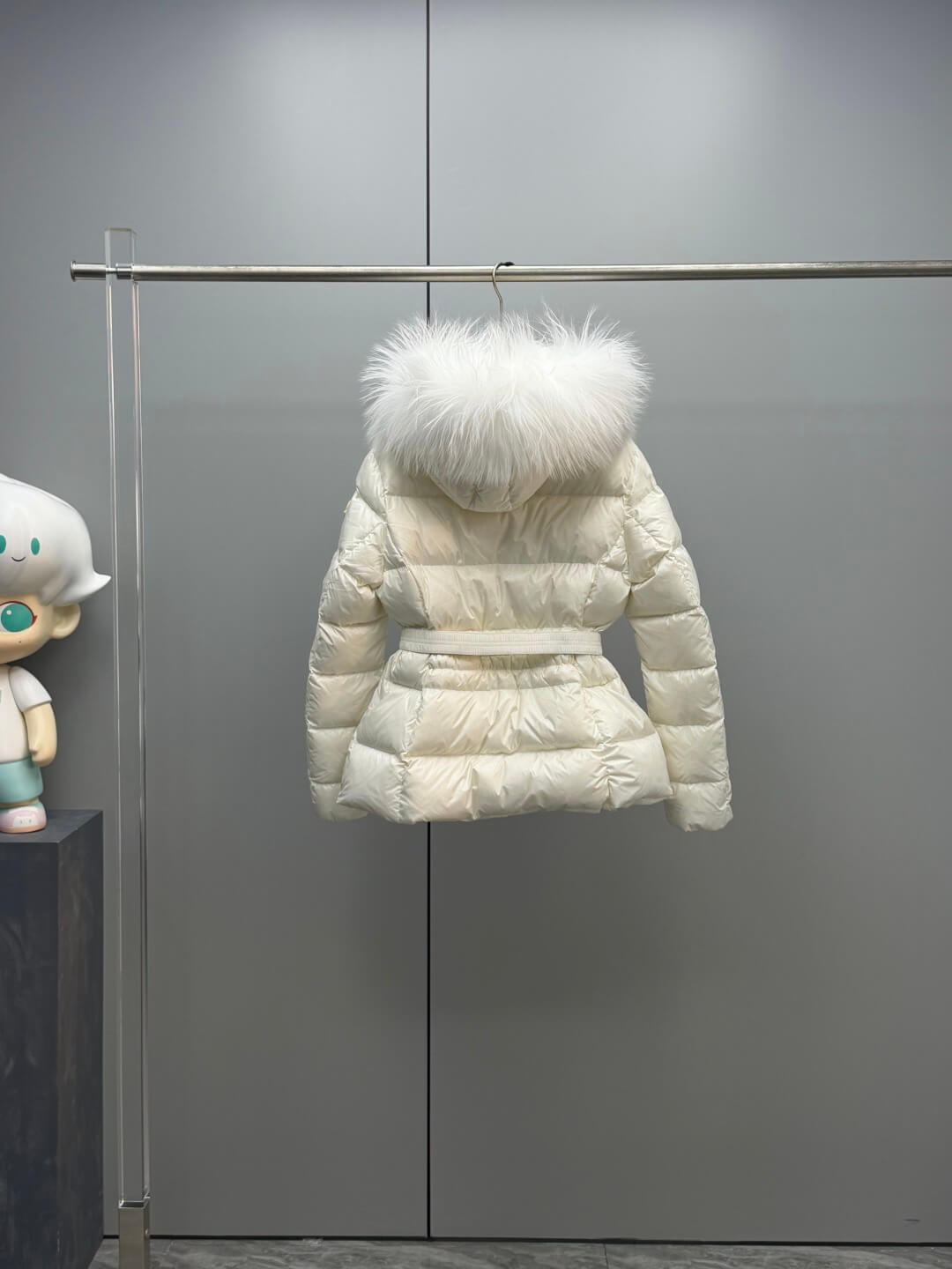 Moncler Boed Wool Collar Down Jacket- White - Image 8