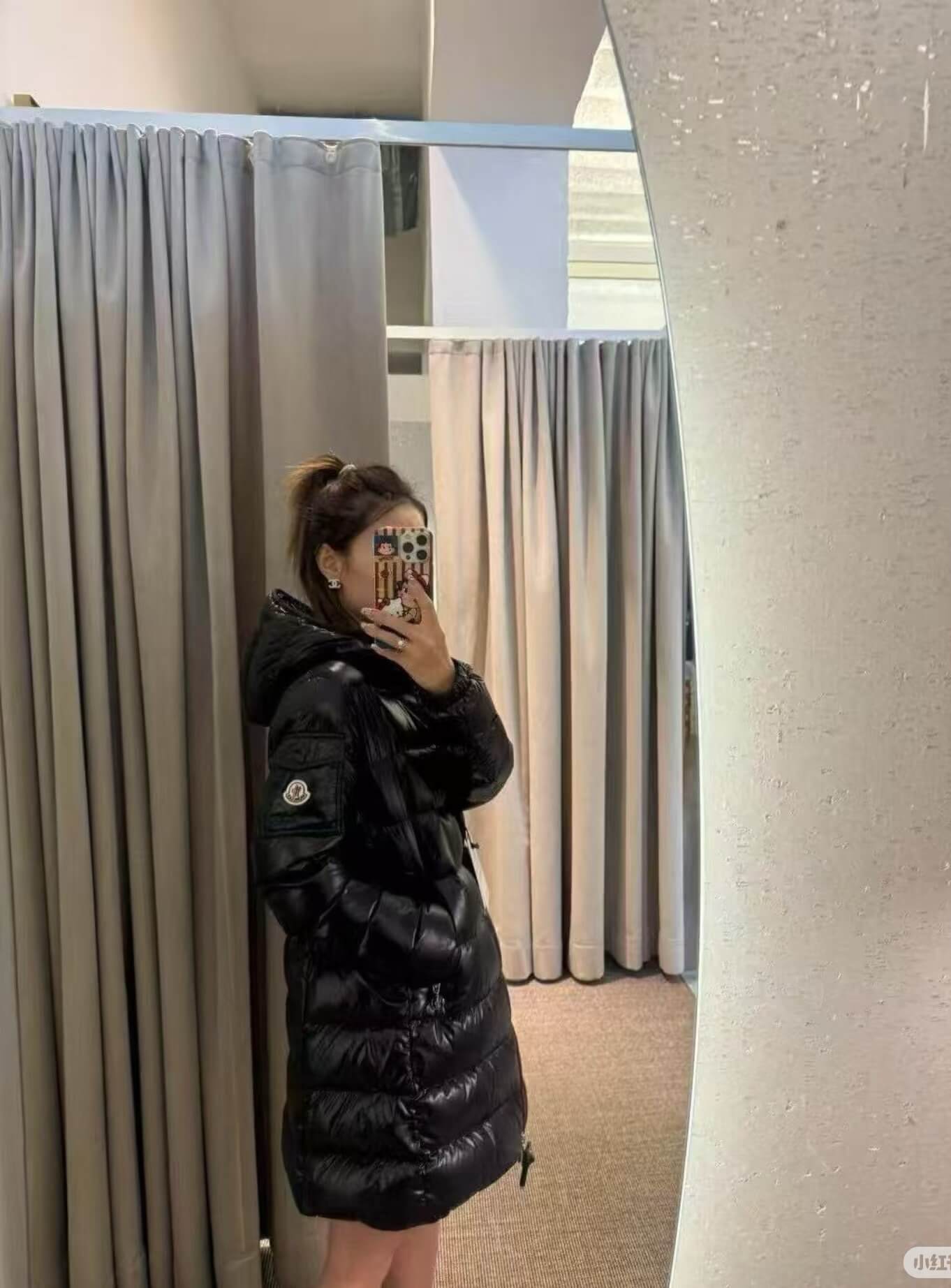 Moncler Courcelles Hooded Mid-Length Down Jacket- Black - Image 12