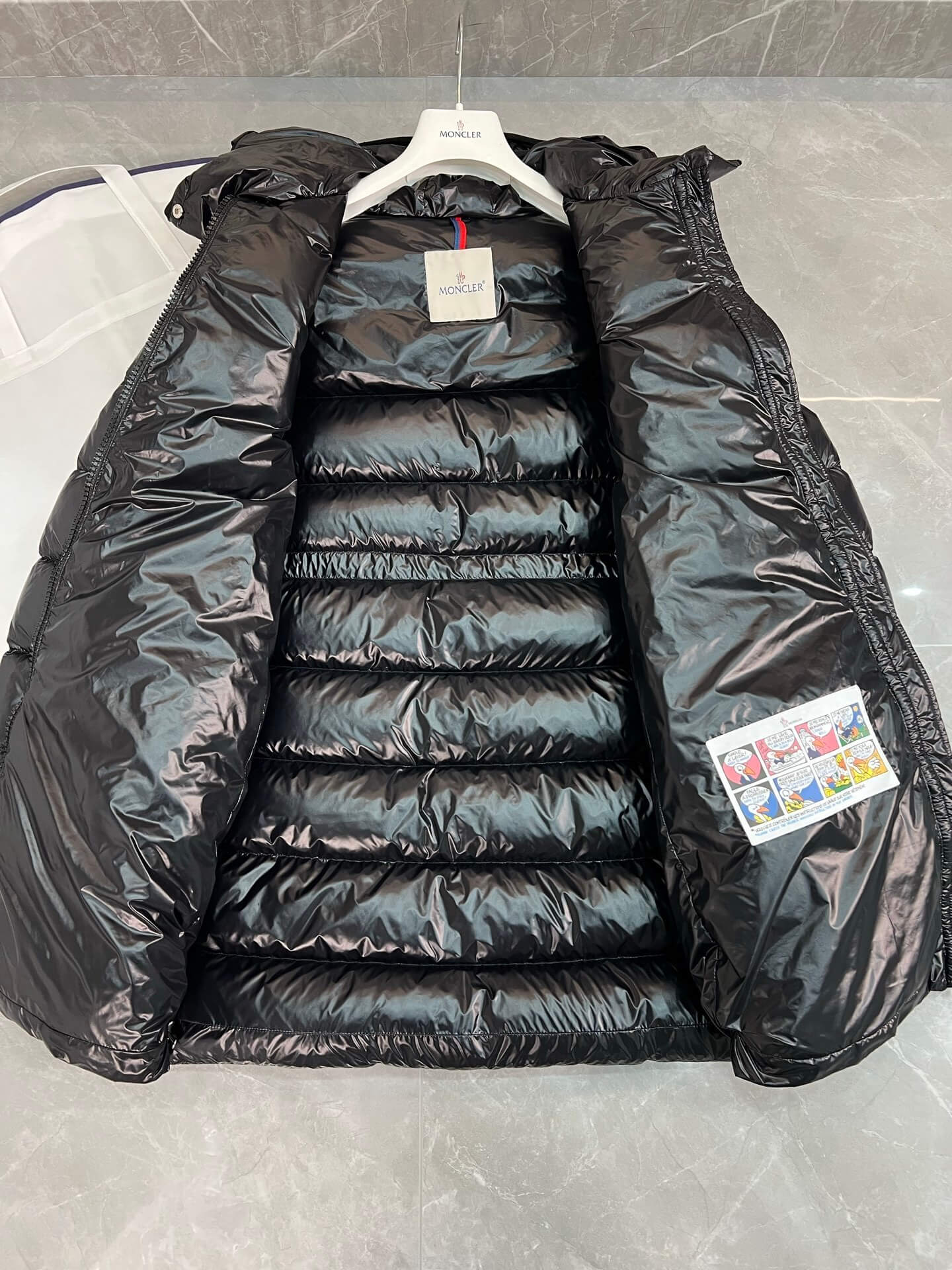 Moncler Courcelles Hooded Mid-Length Down Jacket- Black - Image 6