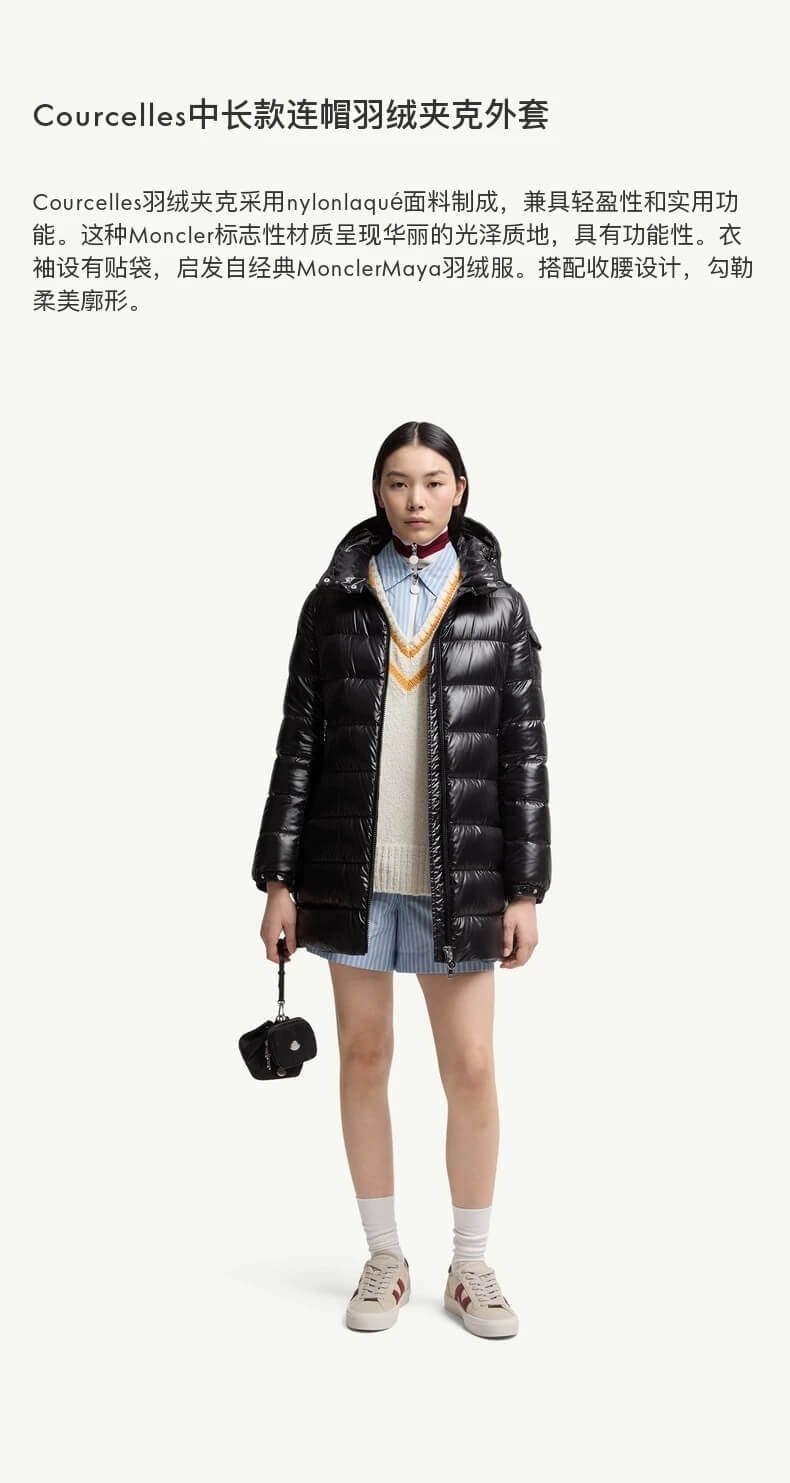 Moncler Courcelles Hooded Mid-Length Down Jacket- Black - Image 10