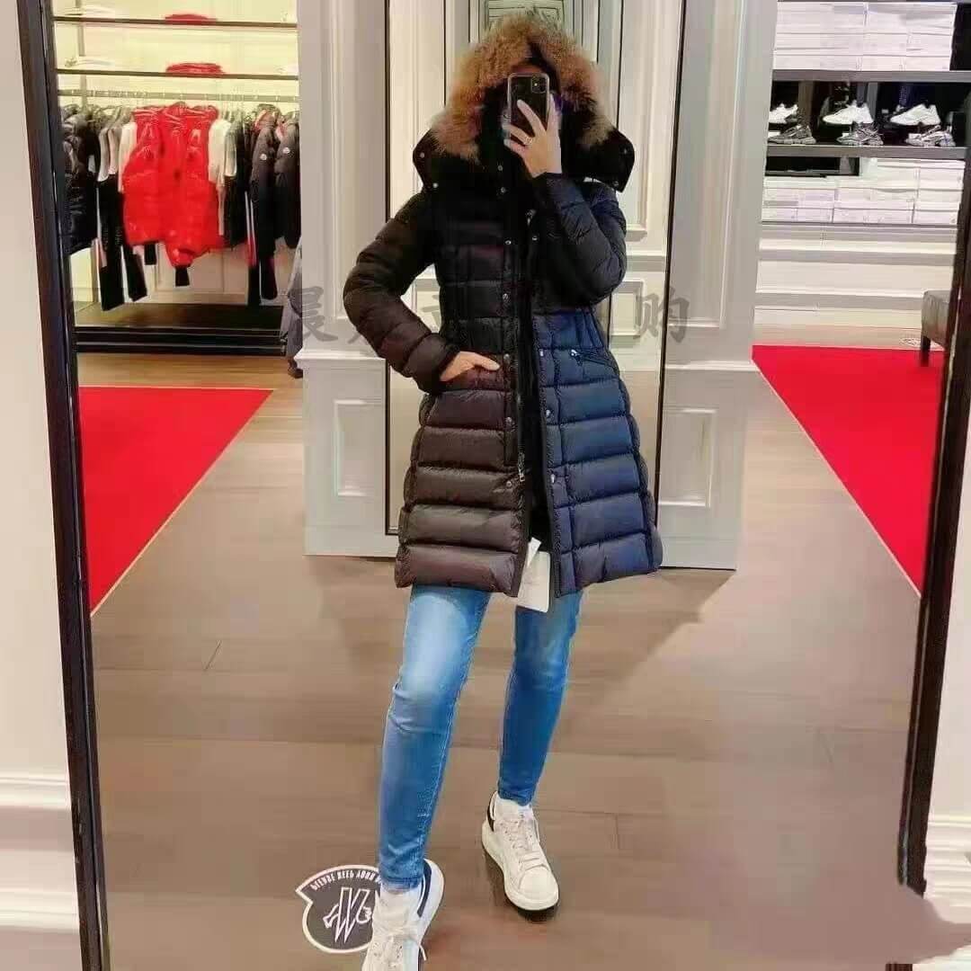 Moncler Hirmafur long women's down jacket- Black - Image 13