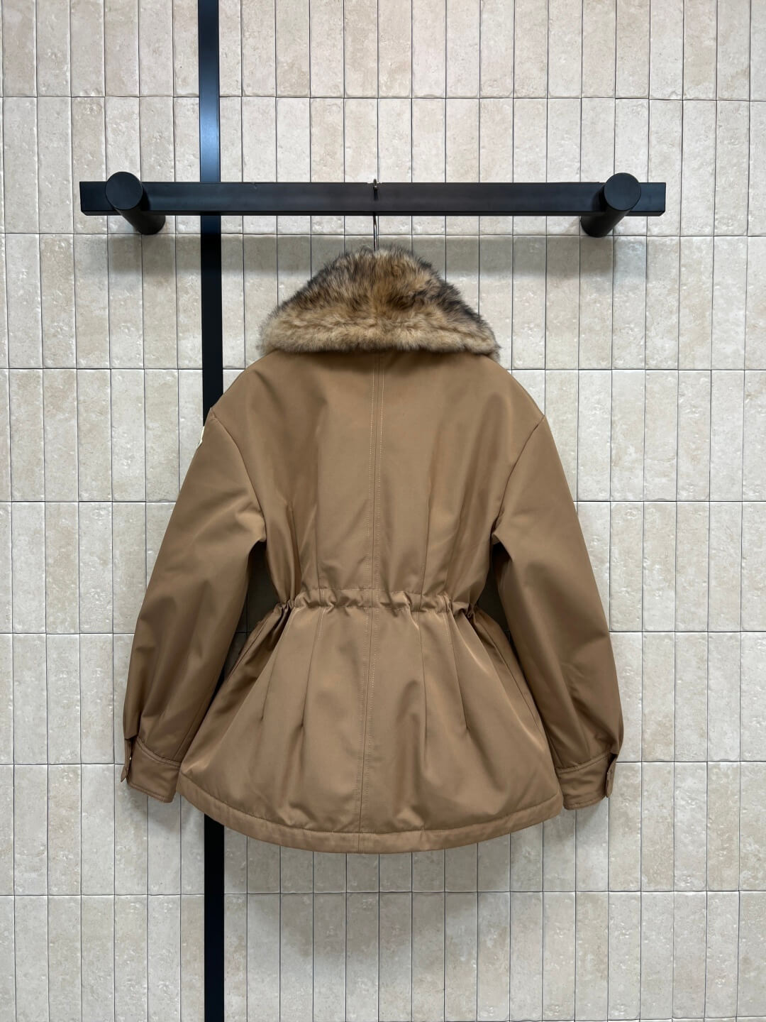 Moncler "Jouillat" faux-fur Short Down Jacket- Dark Brown - Image 6