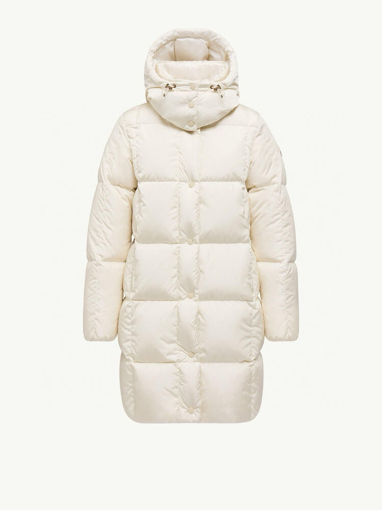 Moncler Litte women's mid-length down jacket- White