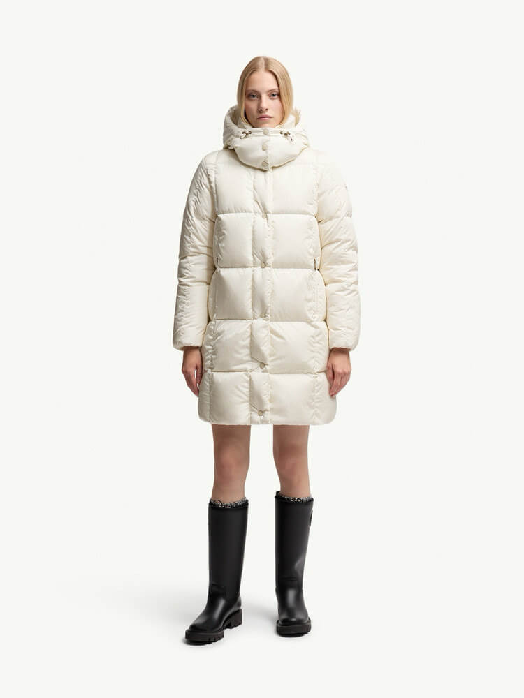 Moncler Litte women's mid-length down jacket- White - Image 8