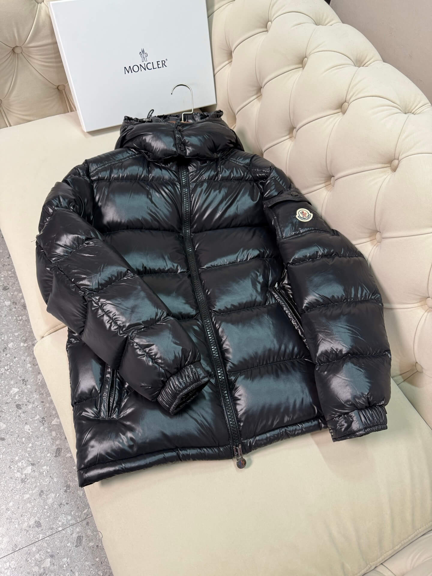 Moncler Maya Short Down Jacket- Black - Image 2
