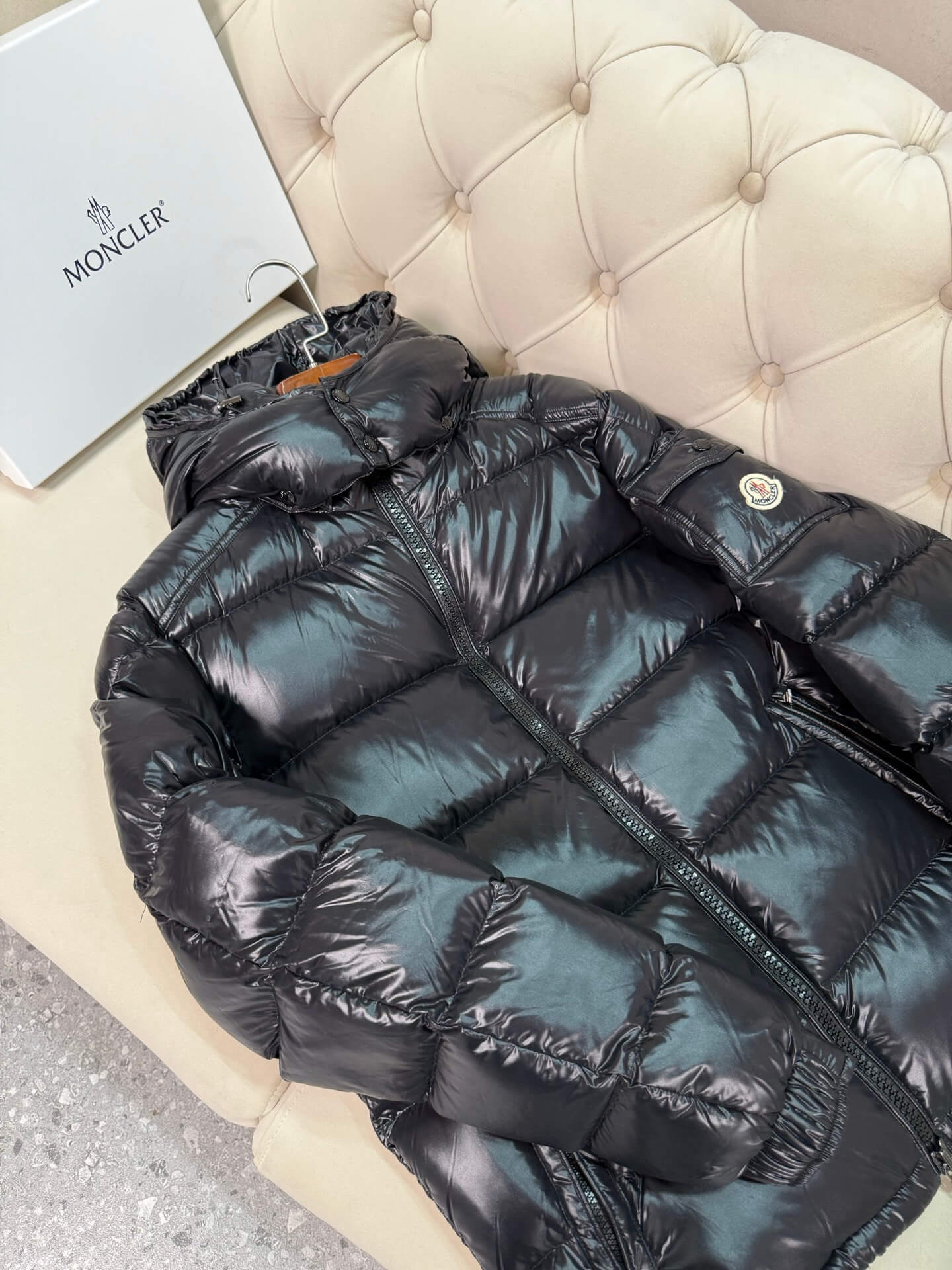 Moncler Maya Short Down Jacket- Black - Image 3