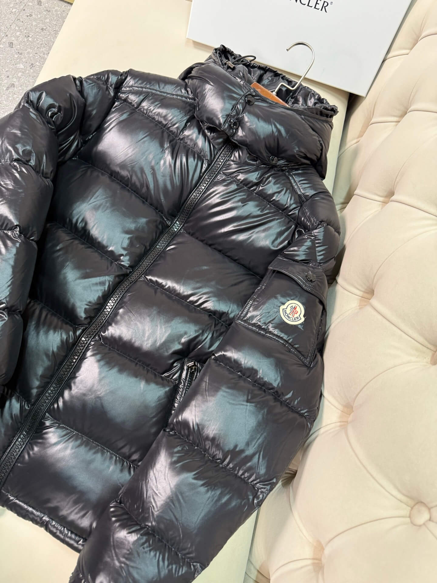 Moncler Maya Short Down Jacket- Black - Image 4