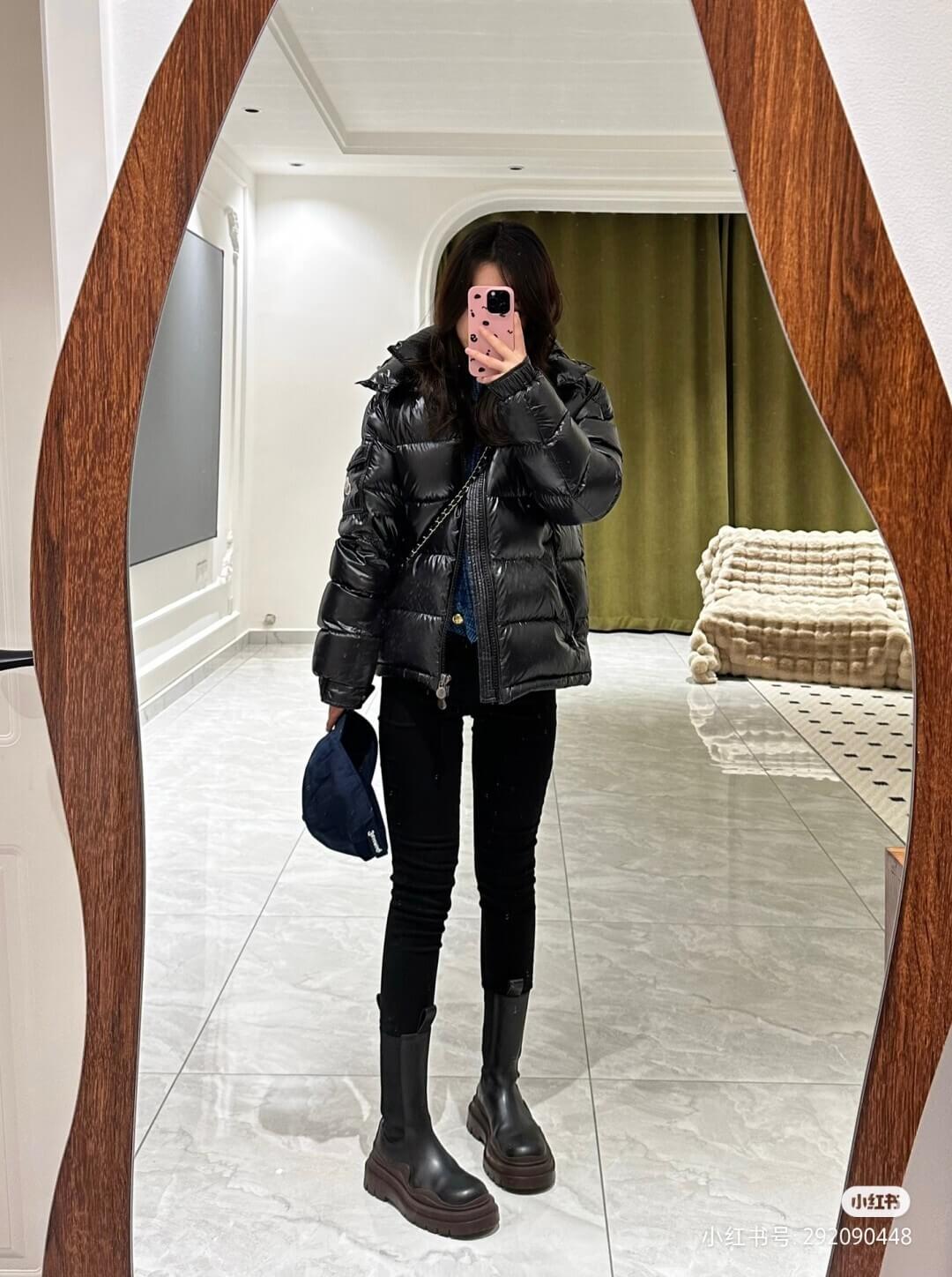 Moncler Maya Short Down Jacket- Black - Image 6
