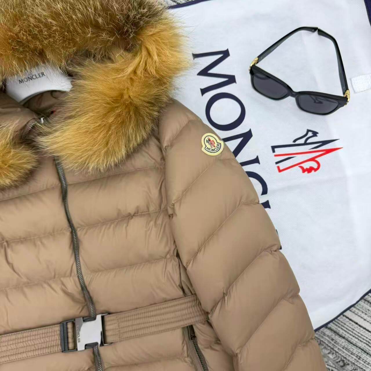 Moncler Tatie Women's Down Jacket- Beige - Image 5