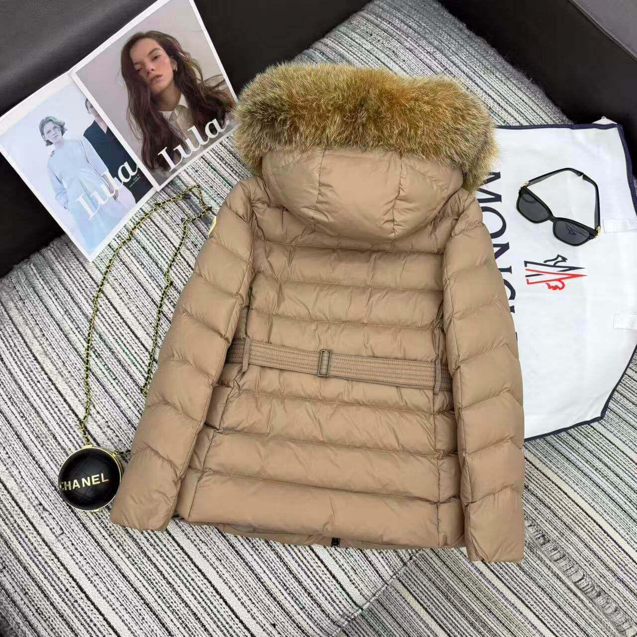 Moncler Tatie Women's Down Jacket- Beige - Image 7