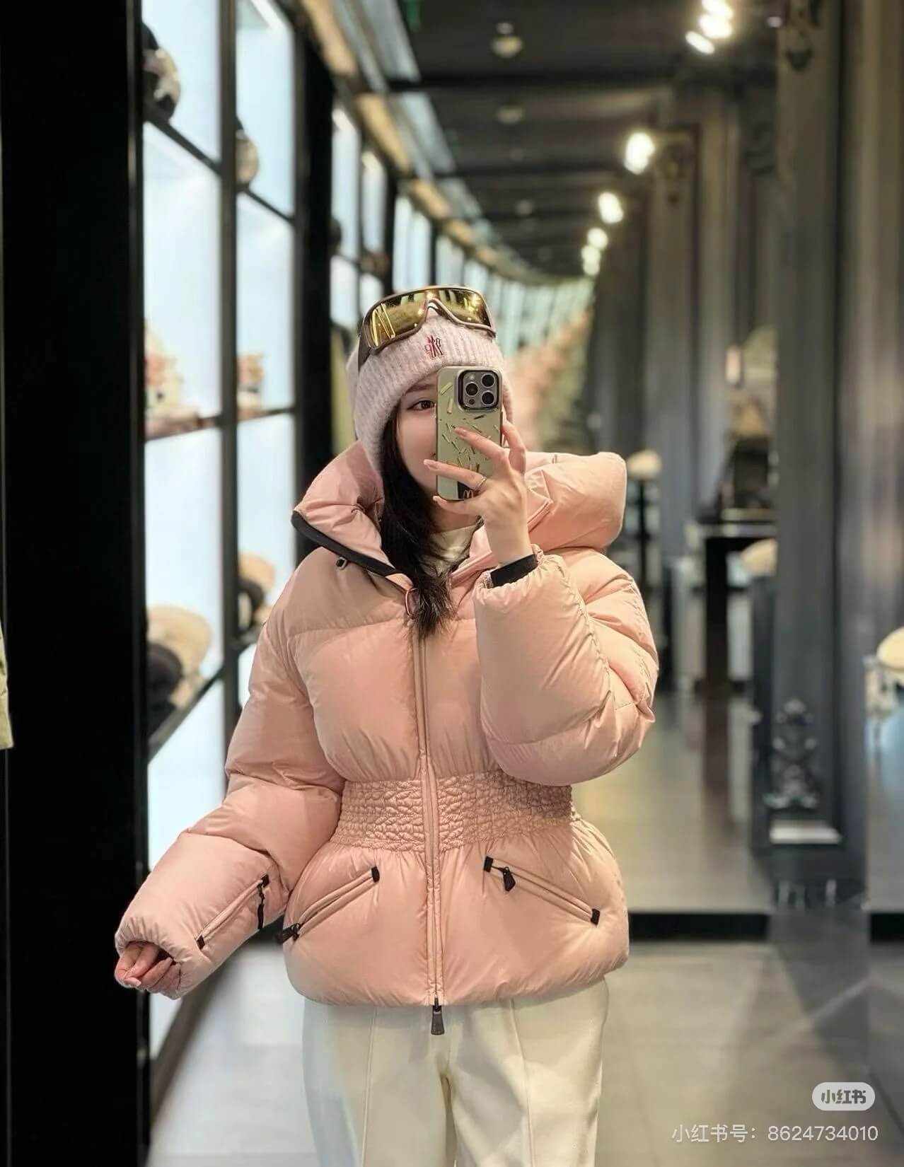 Moncler Wollemi Hooded Women's Down Jacket- Pink - Image 14