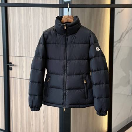 Moncler puffer with stand-up collar women's down jacket- Black