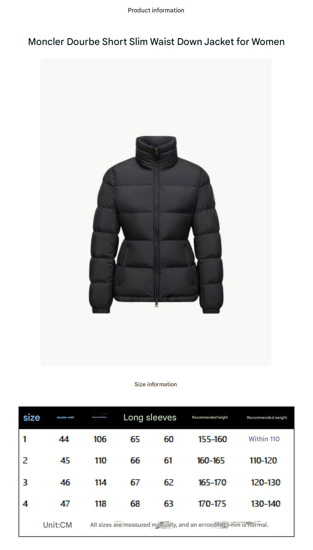 Moncler puffer with stand-up collar women's down jacket- Black - Image 15