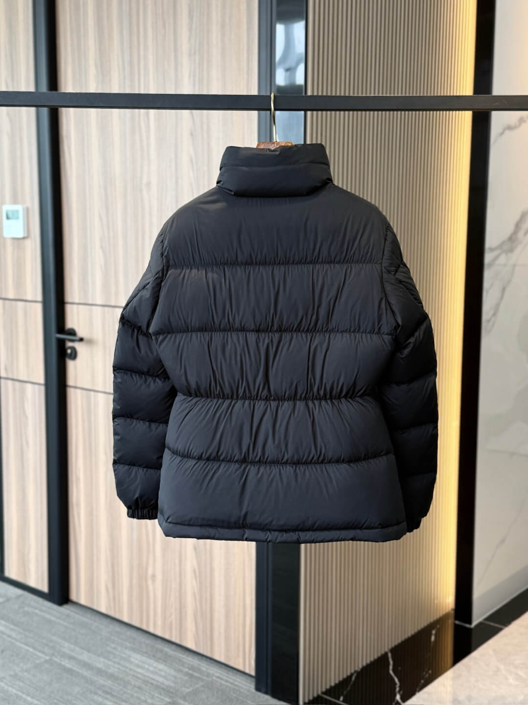 Moncler puffer with stand-up collar women's down jacket- Black - Image 4