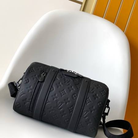 Louis Vuitton City Keepall (Keepall XS) in Black Monogram Shadow Leather