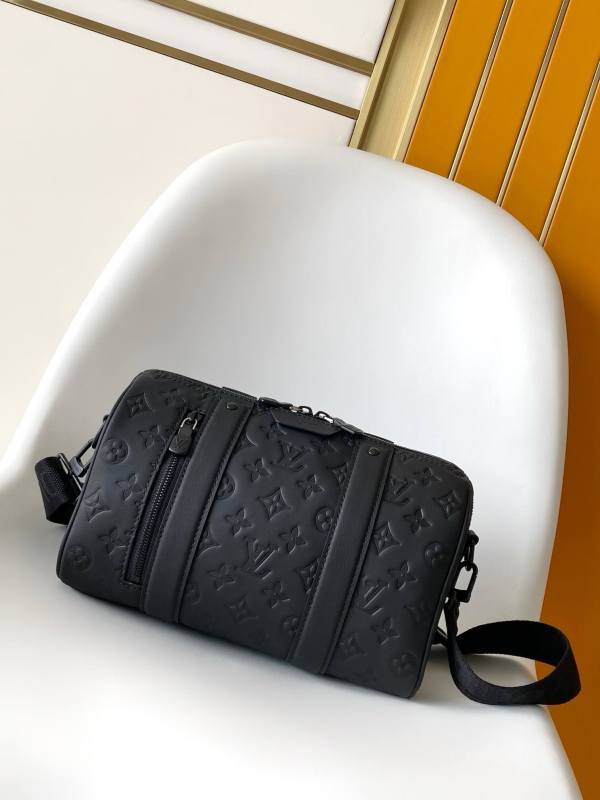 Louis Vuitton City Keepall (Keepall XS) in Black Monogram Shadow Leather