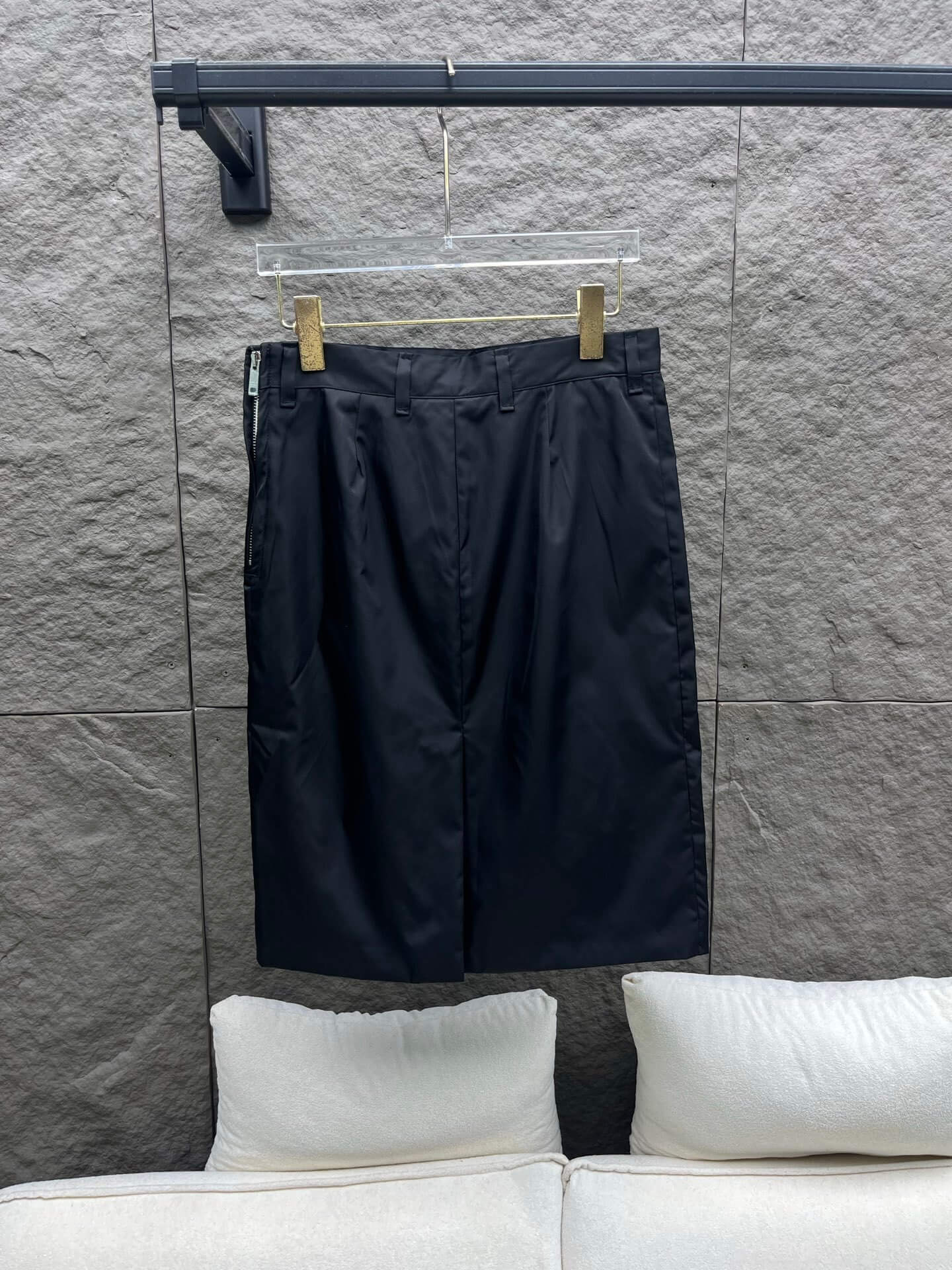 Prada Black Re-Nylon High-Waisted Straight Skirt - Image 2