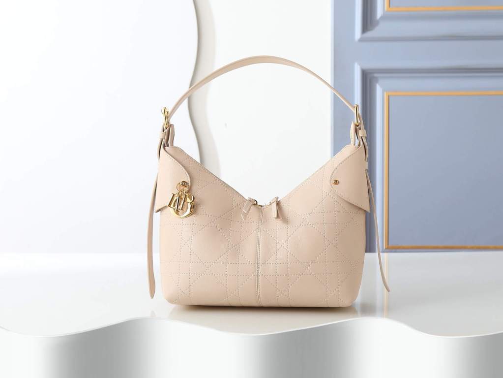 Dior Voyage Small Bag in Latte Flat Macrocannage Grained Calfskin