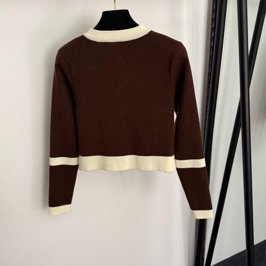 Chanel Knit Cardigan – Pink/Cream - Image 2