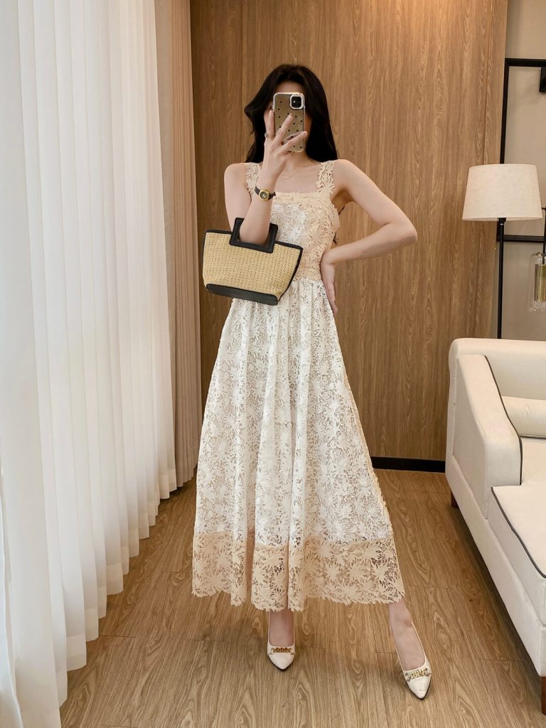 Dior Ivory Lace Mid-Length Dress