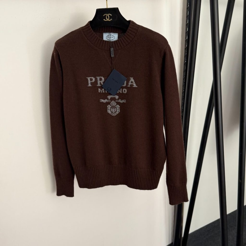 Prada Dark Coffee Milano Knit Sweater