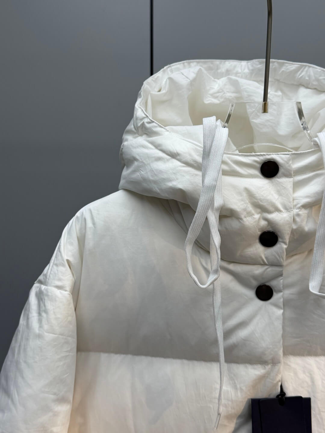 Prada Oversized Hooded Shell- Women's Down Jacket- White - Image 4