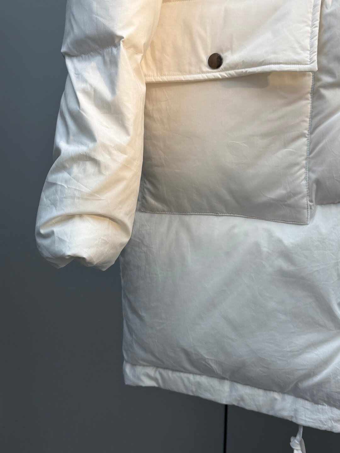 Prada Oversized Hooded Shell- Women's Down Jacket- White - Image 7