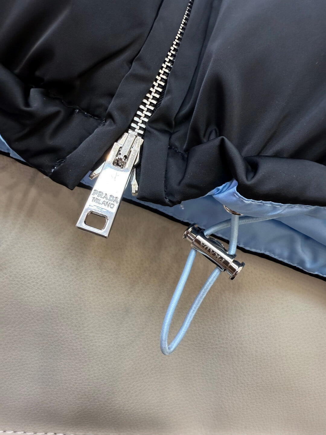 Prada Re-Nylon Mid-length women's down jacket- Black - Image 6