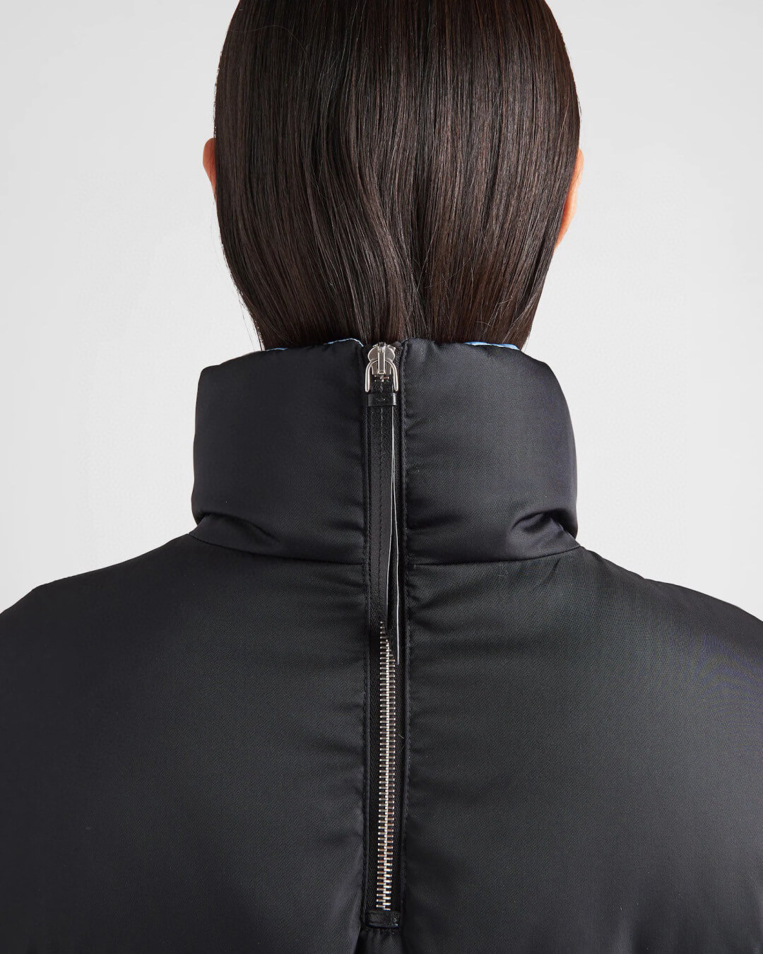 Prada Re-Nylon Mid-length women's down jacket- Black - Image 9