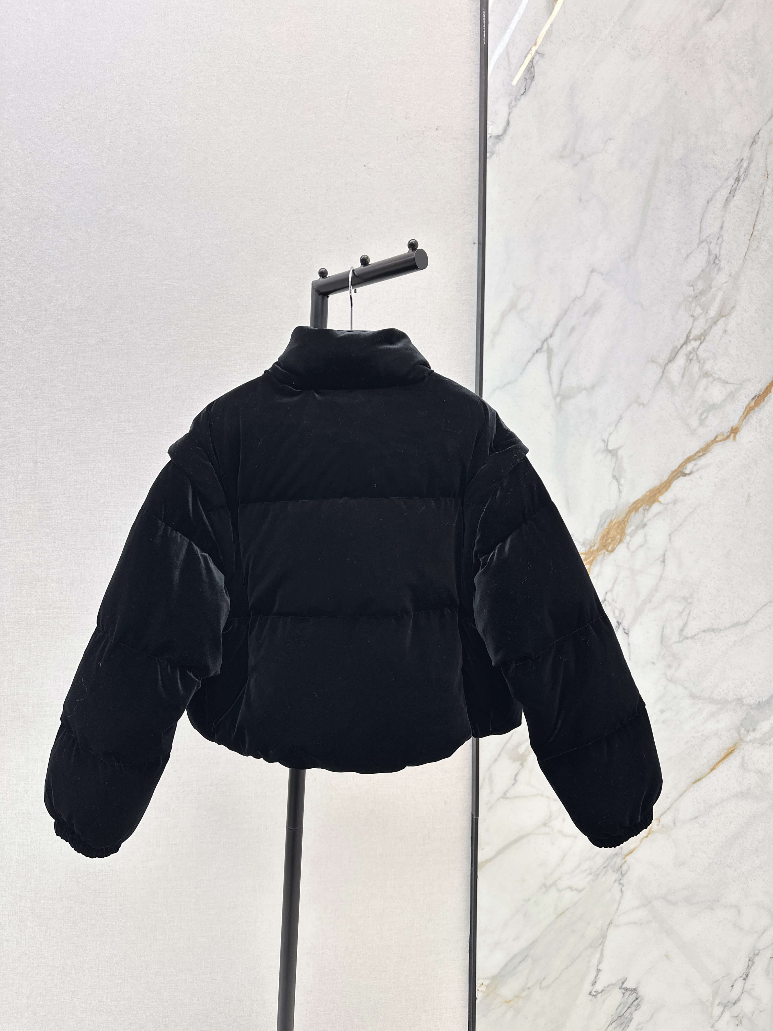 Prada Velvet Women's Down Jacket- Black - Image 3