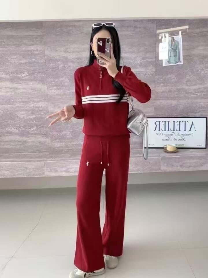 Thom Browne Knitted Half-Zip Track Suit with Striped Armband & Dachshund Embroidery - Image 2