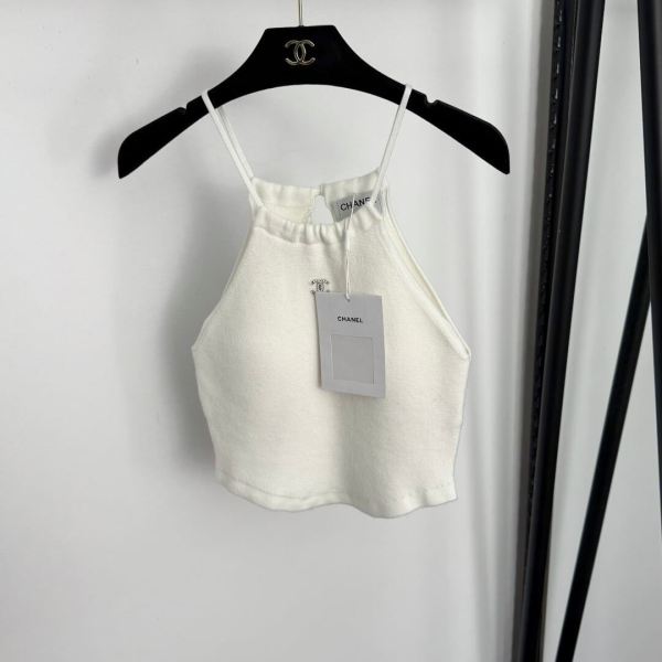 Chanel White Halter Neck Top