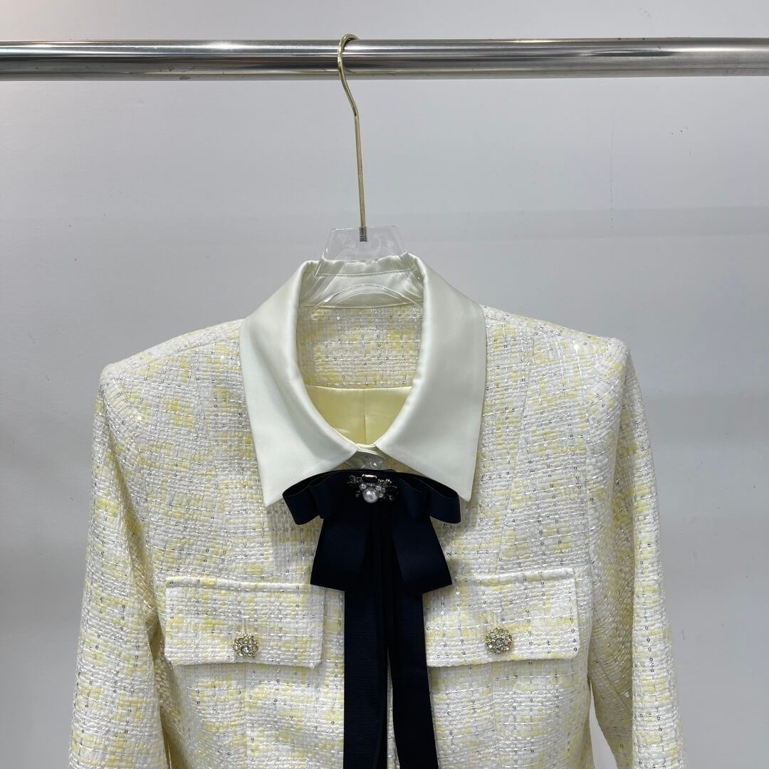 Chanel Tweed Jacket and Skirt Set – Gold/Brown - Image 2