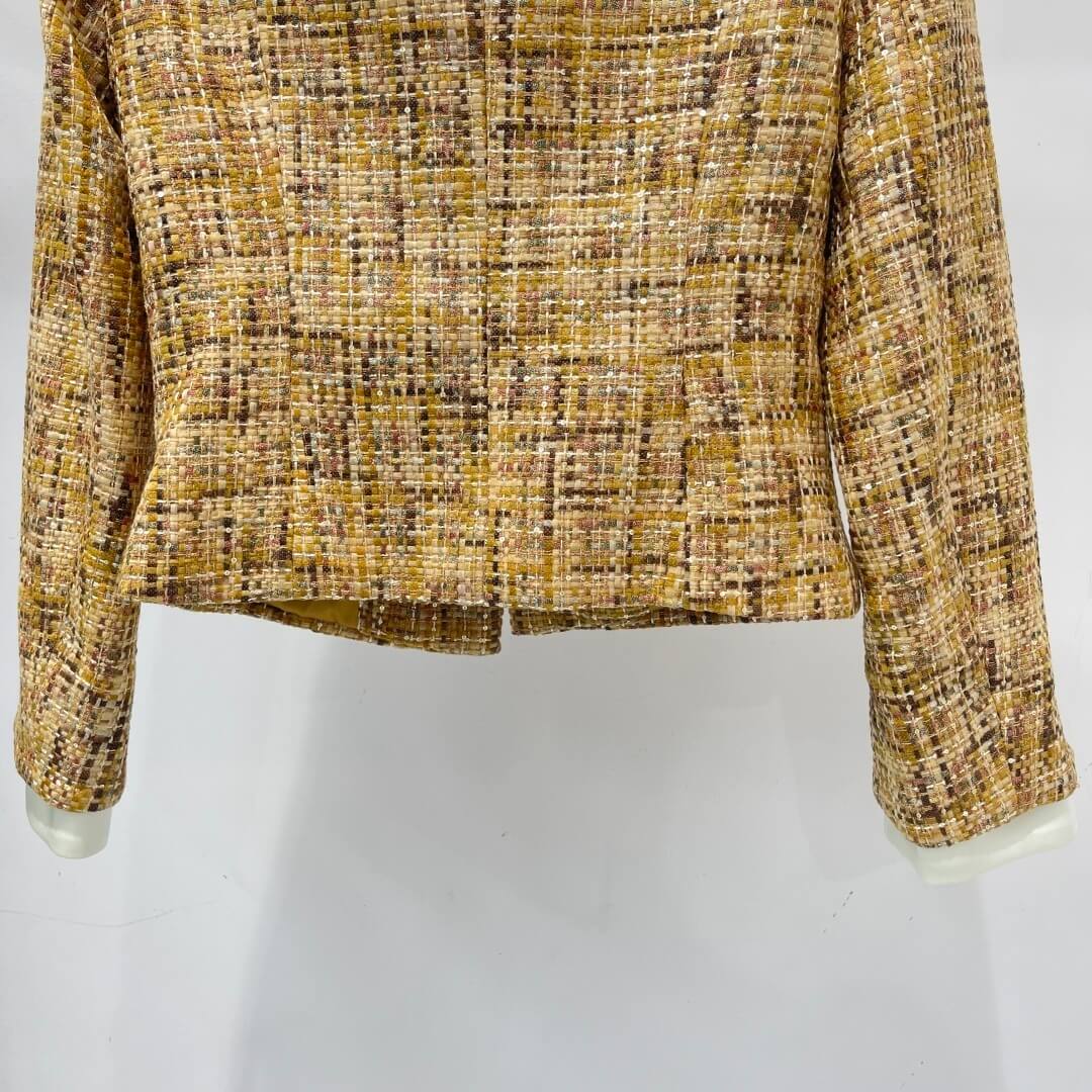 Chanel Tweed Jacket and Skirt Set – Gold/Brown - Image 7