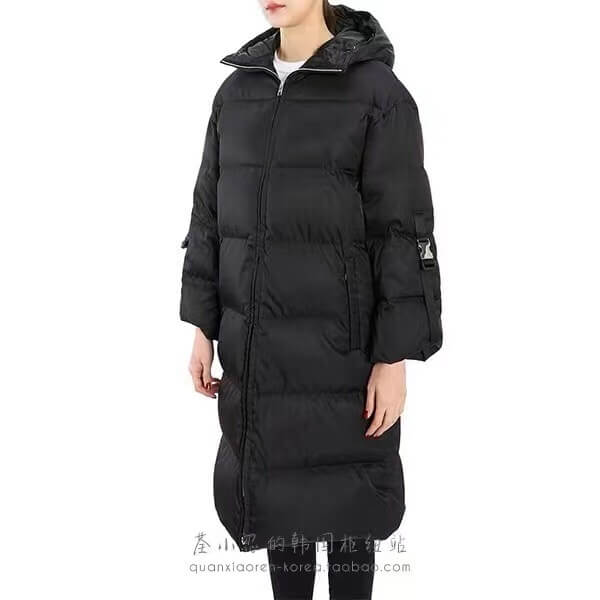 Prada Black Hooded Puffer Coat