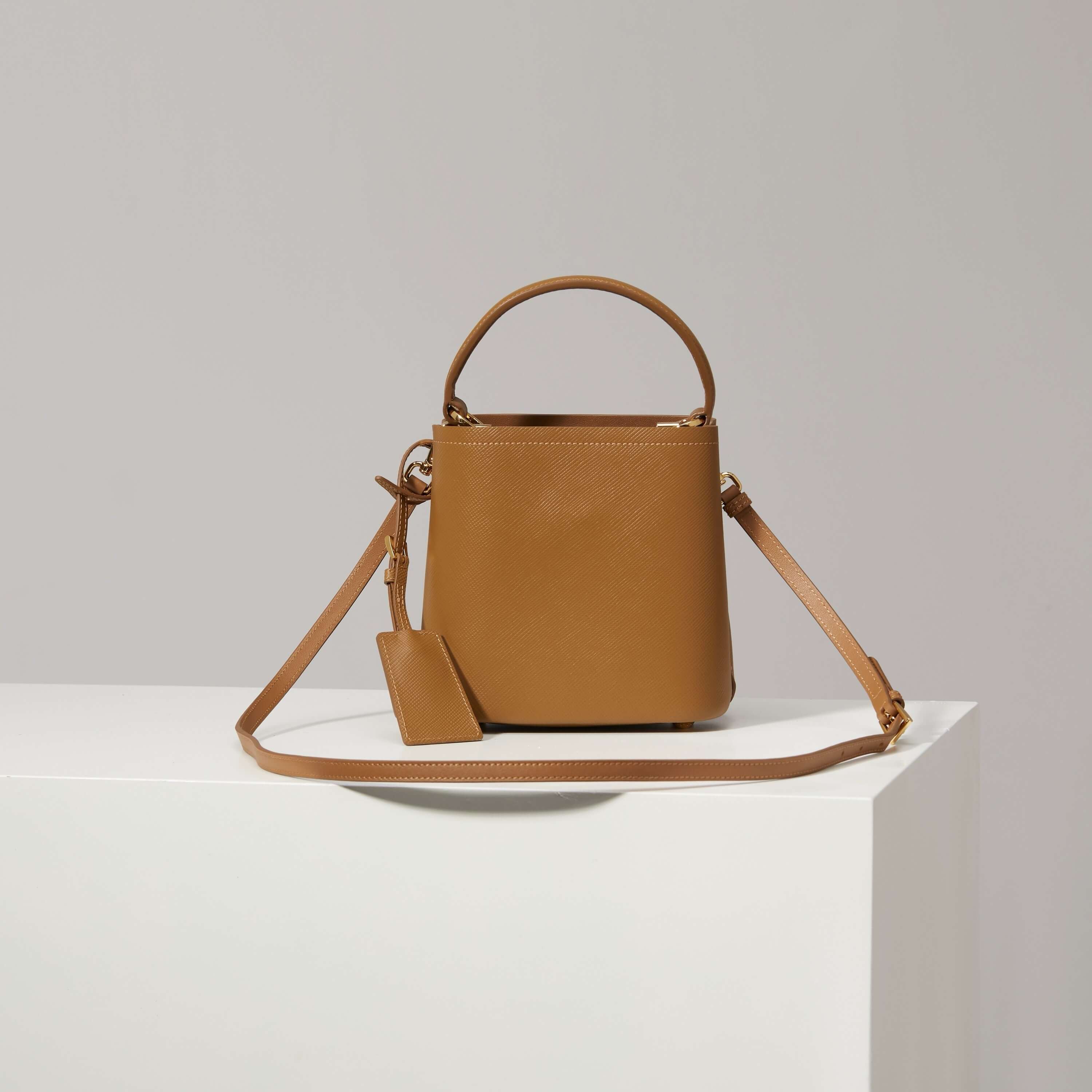 Prada Panier Small Saffiano Leather Bag – Brown - Image 3