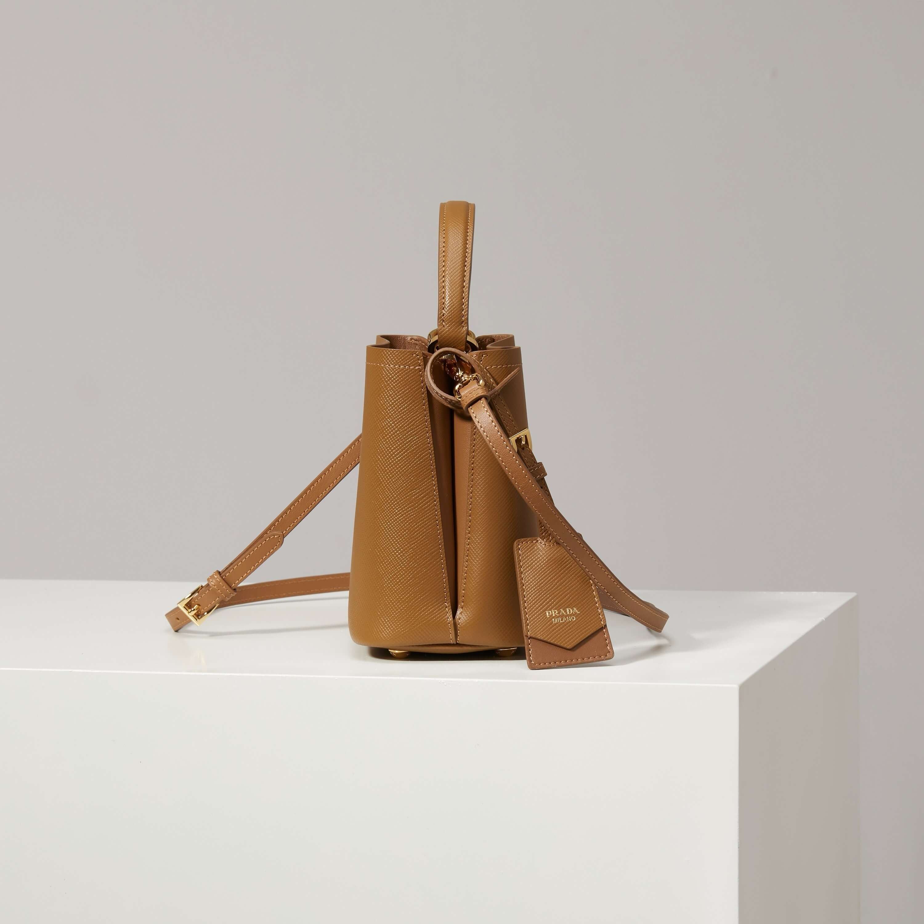 Prada Panier Small Saffiano Leather Bag – Brown - Image 4