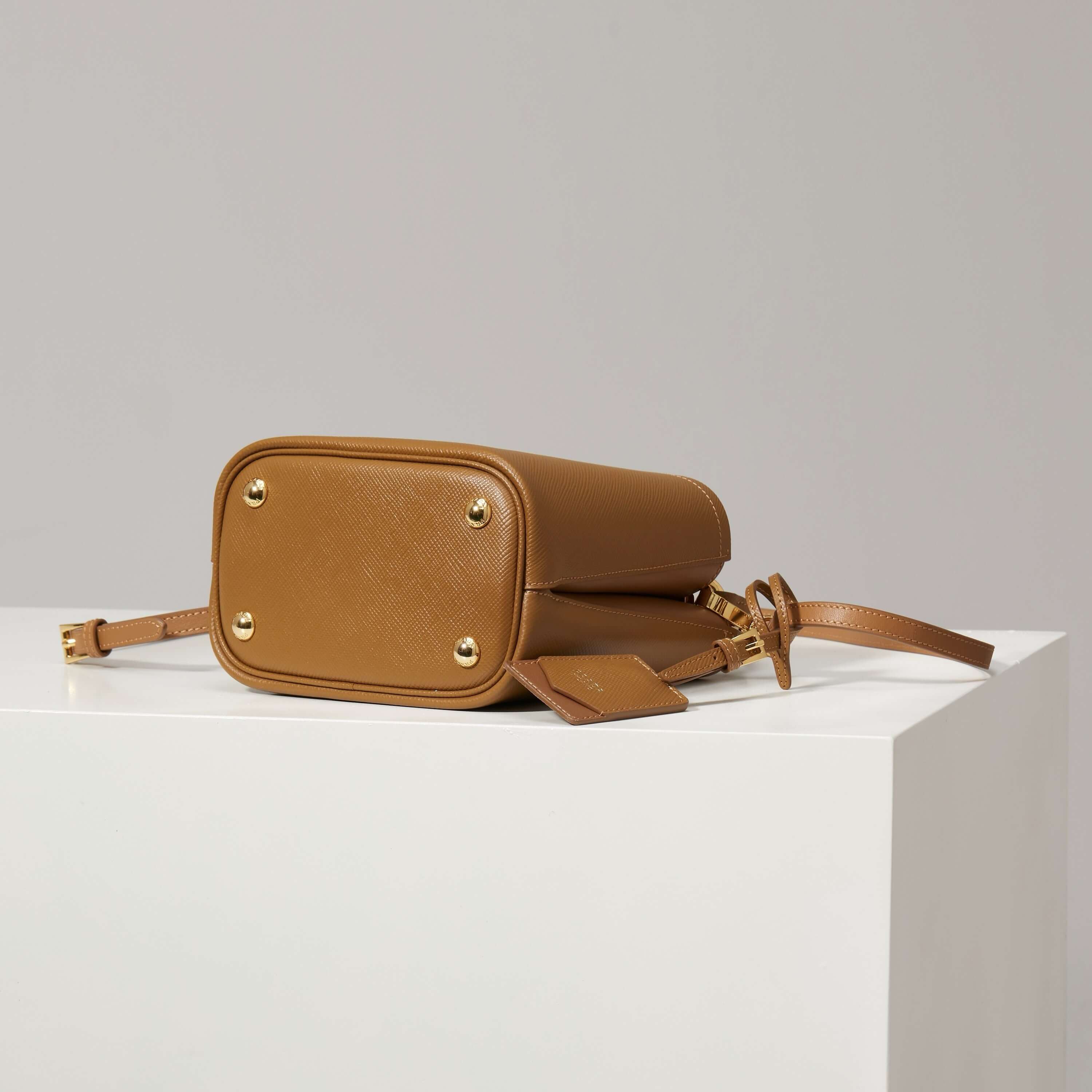 Prada Panier Small Saffiano Leather Bag – Brown - Image 6