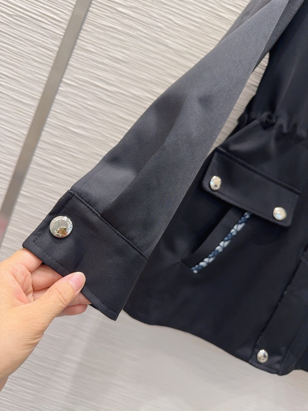 Dior Hooded Anorak With Oblique Lining – Black - Image 9